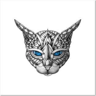 Ornate Blue Eyes Cat Posters and Art